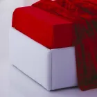 Enkelsäng med headboard, järn och trästruktur Linje av Bolzan Viadurini