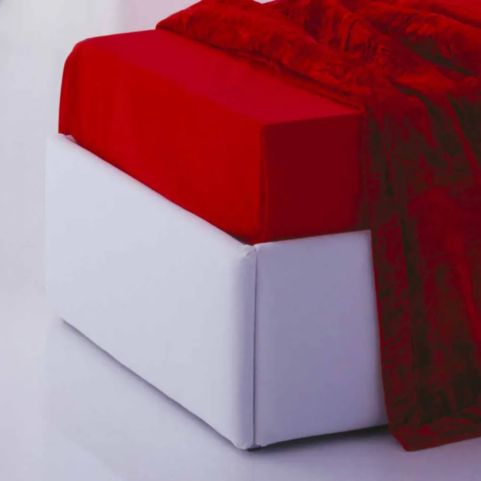 Enkelsäng med headboard, järn och trästruktur Linje av Bolzan Viadurini