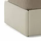 Enkelsäng med headboard, järn och trästruktur Linje av Bolzan Viadurini