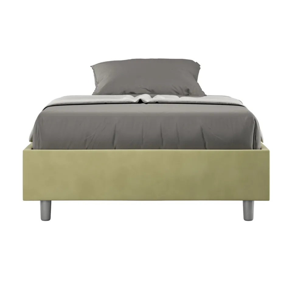 Queen size-säng 120x200 cm klädd i mikrofiber Tillverkad i Italien - Athlete Viadurini