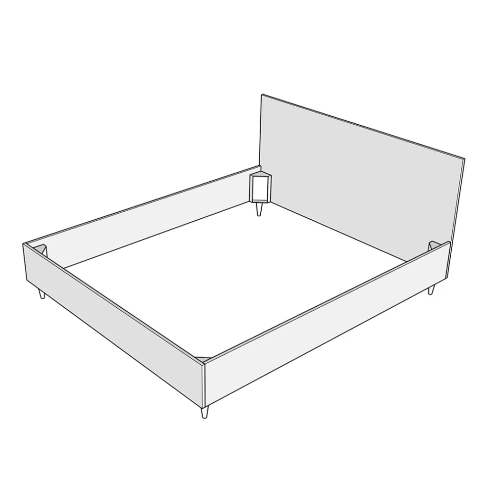 Queen size-säng 120x200 cm klädd i konstläder Tillverkad i Italien - Athlete Viadurini