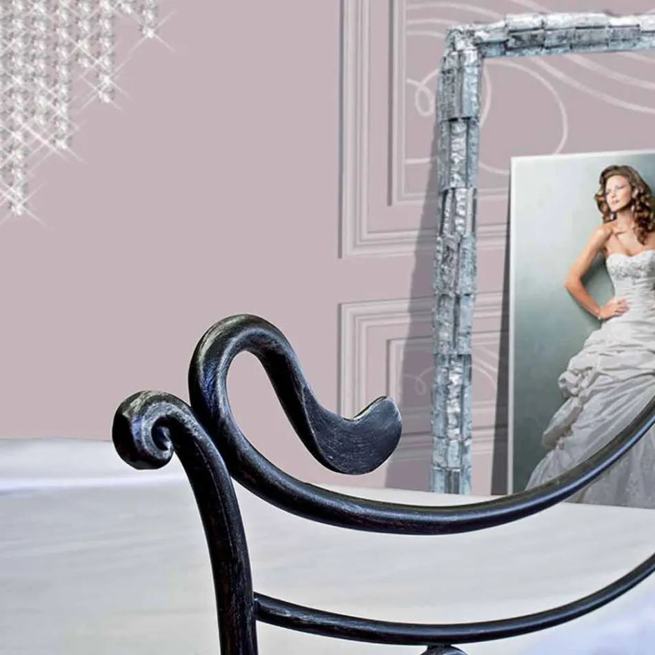 En säng och en halv Square smidesjärn Febo Viadurini