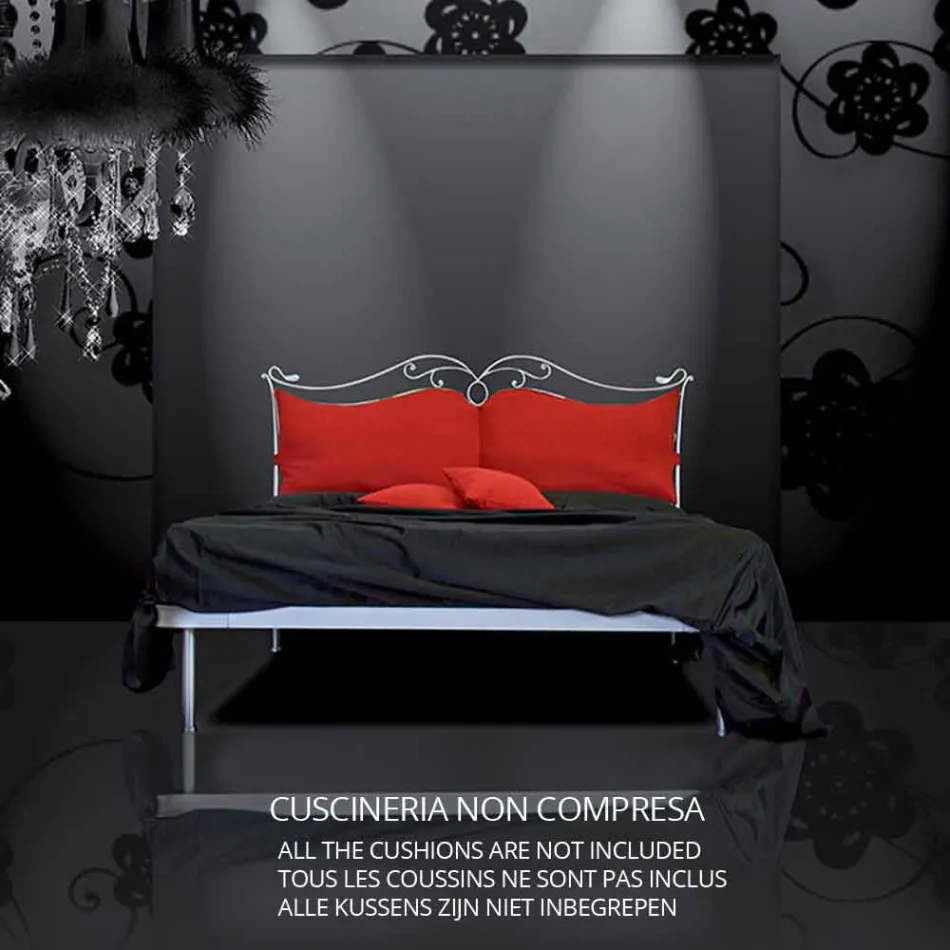 En säng och en halv Square smidesjärn Febo Viadurini