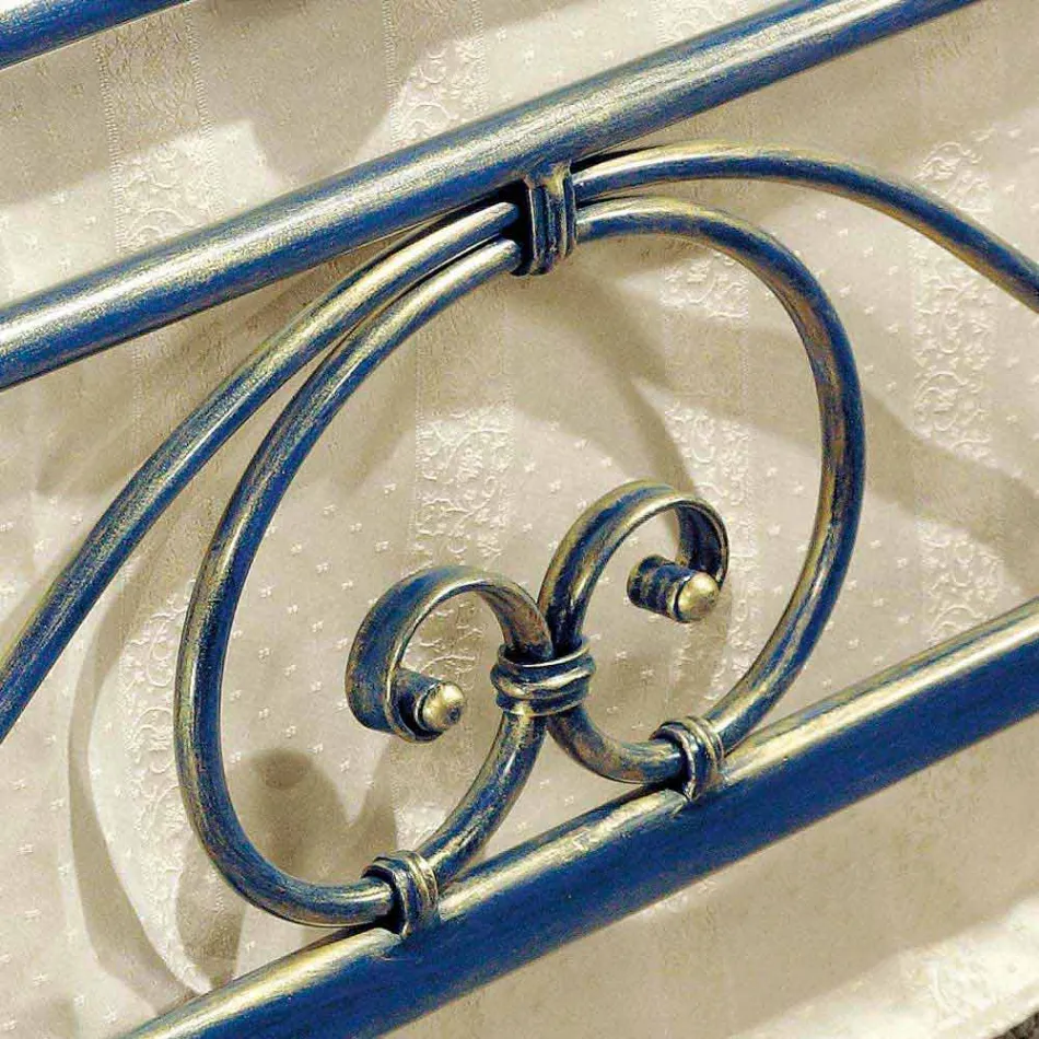 Queen size smidesjärn krossade Gloria Design Viadurini