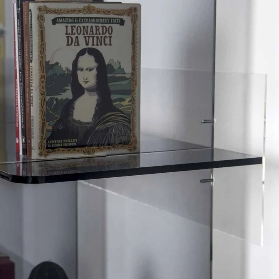 Bokhyllor modern design rökt Plexiglas Sfera4 Viadurini