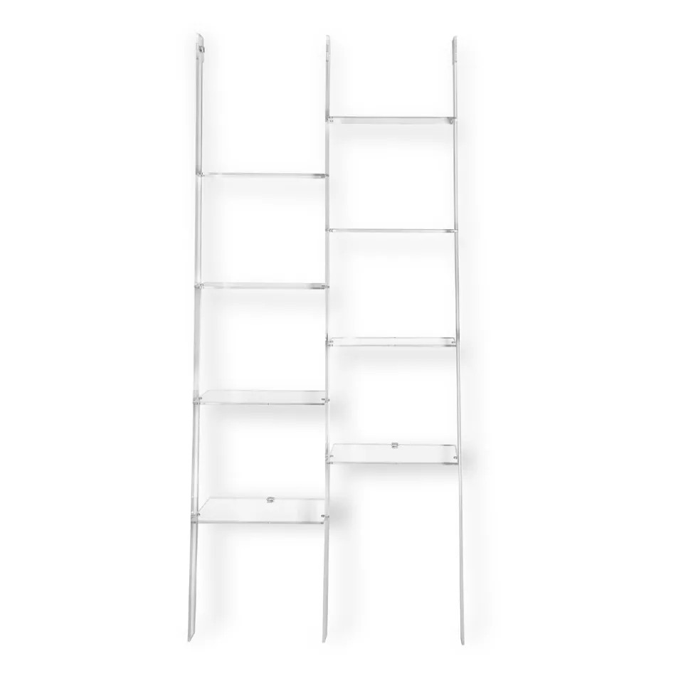 Väggbokhylla i transparent plexiglasdesign upp till 4 element - Trezza Viadurini