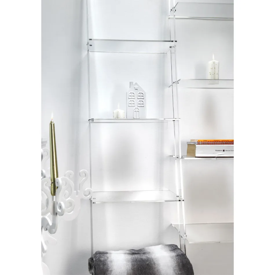 Väggbokhylla i transparent plexiglasdesign upp till 4 element - Trezza Viadurini