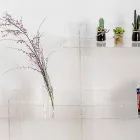 Bokhylla transparenta väggen Sfera3 L180 x H180 x P30 cm, tillverkad i Italien Viadurini