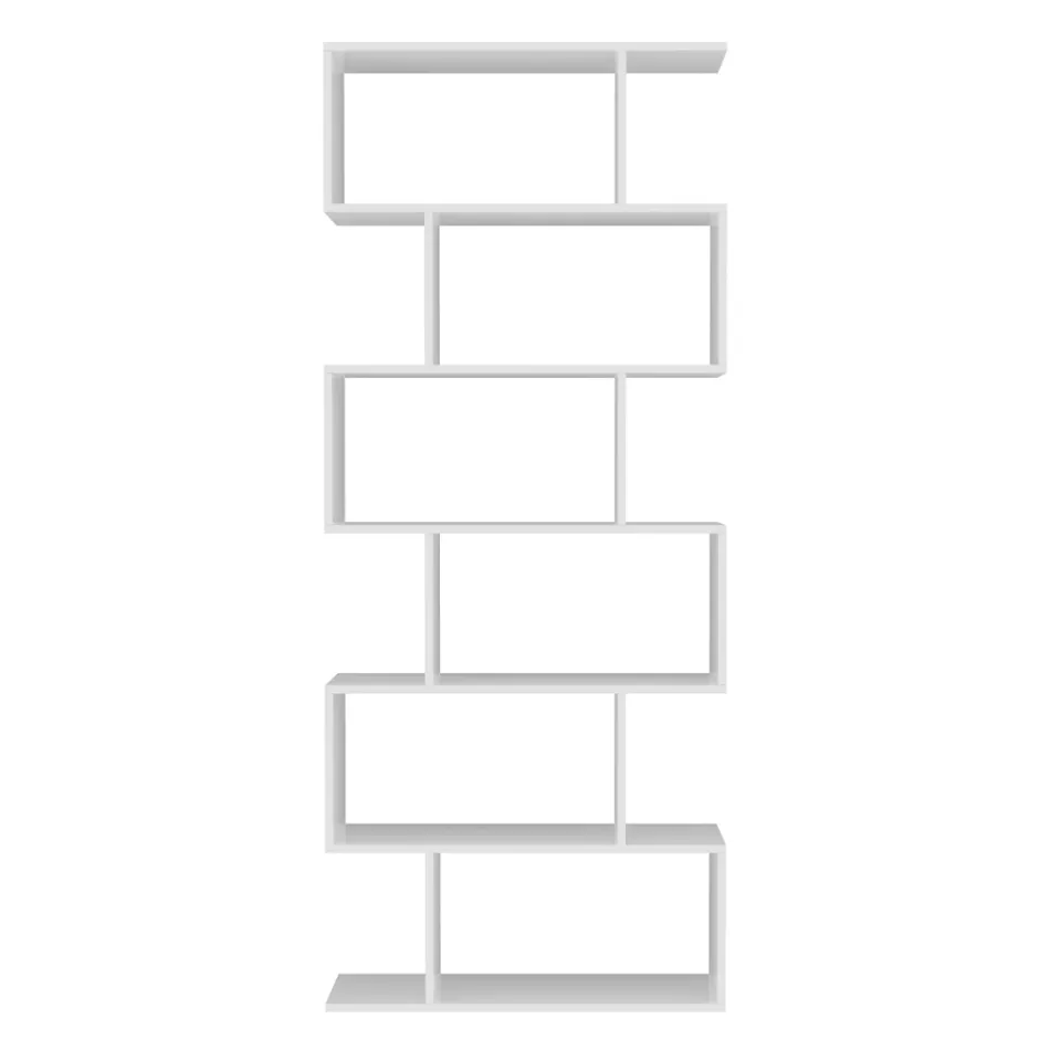 Vertikal Design Vägg Bokhylla Vardagsrum i Trä 3 Finishes - Minetta Viadurini