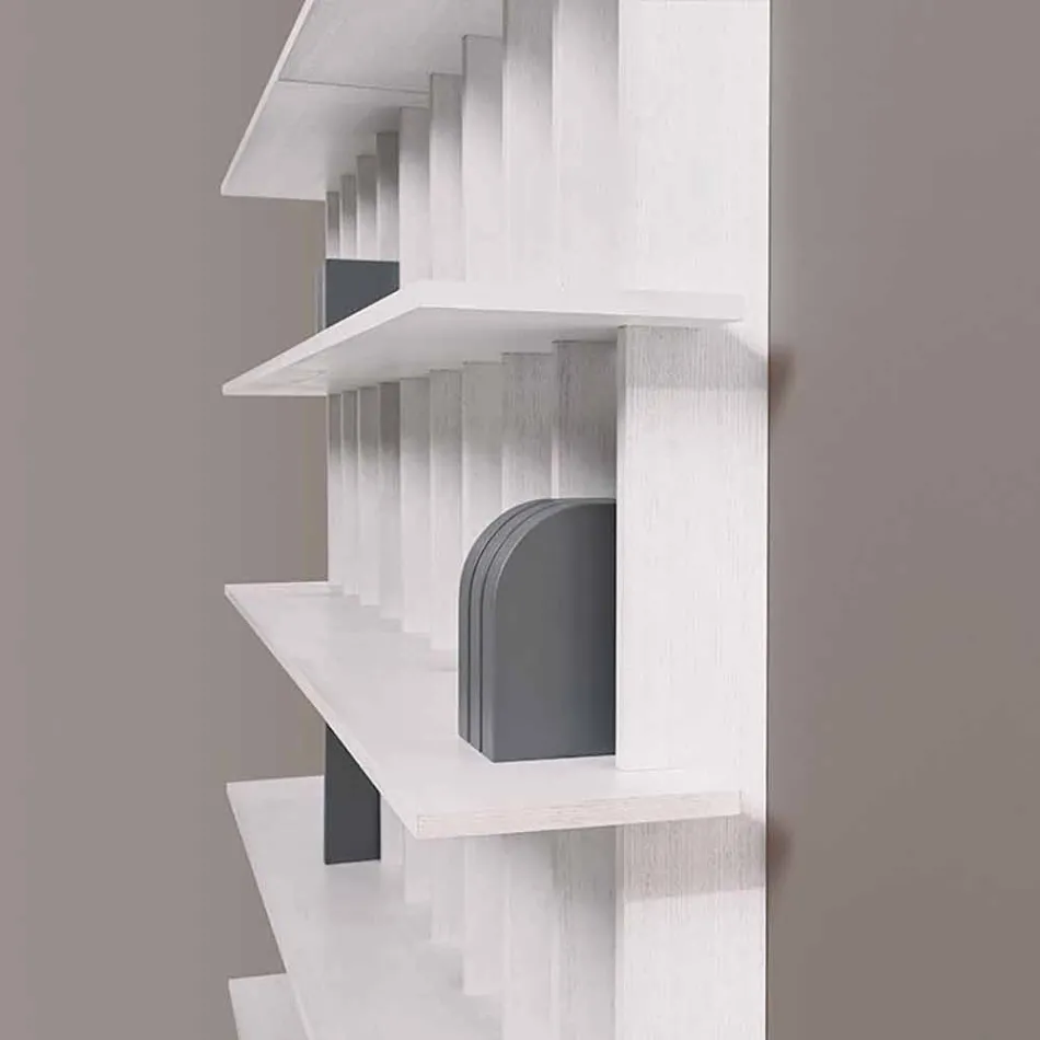 Shabby Chic väggbokhylla i design vit ask - Babele Viadurini