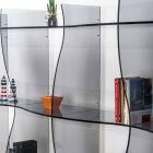 fristående bokhylla / vägg modern design Pam rökt, tillverkad i Italien Viadurini