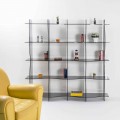 fristående bokhylla / vägg modern design Pam rökt, tillverkad i Italien