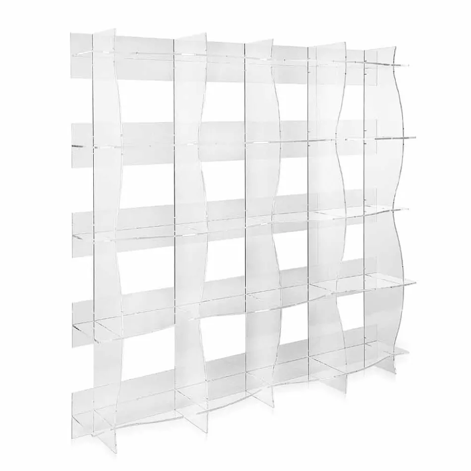 fristående bokhylla / vägg modern design Pam transparent Viadurini