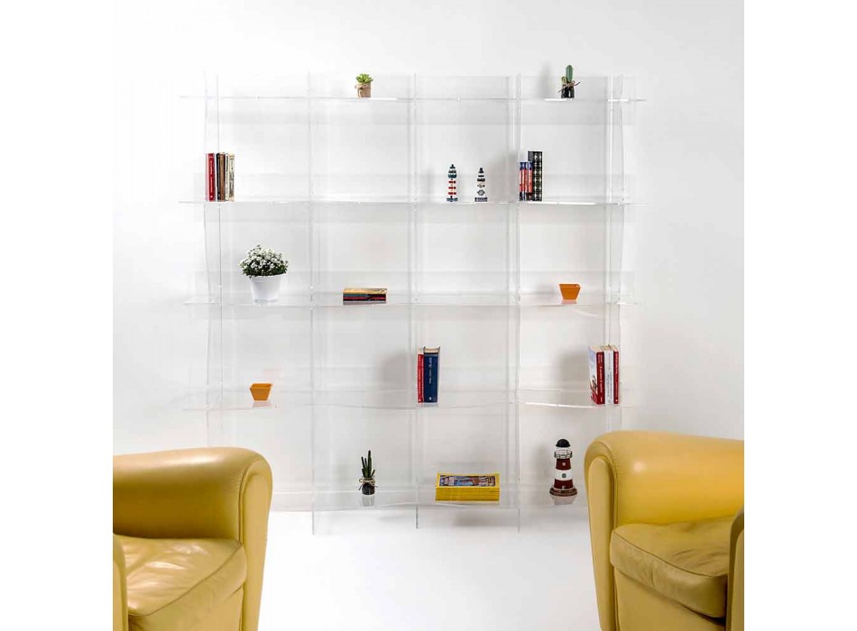 fristående bokhylla / vägg modern design Pam transparent Viadurini