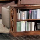 Låg bokhylla med trästruktur och öppna fack Tillverkad i Italien - Fauno Viadurini