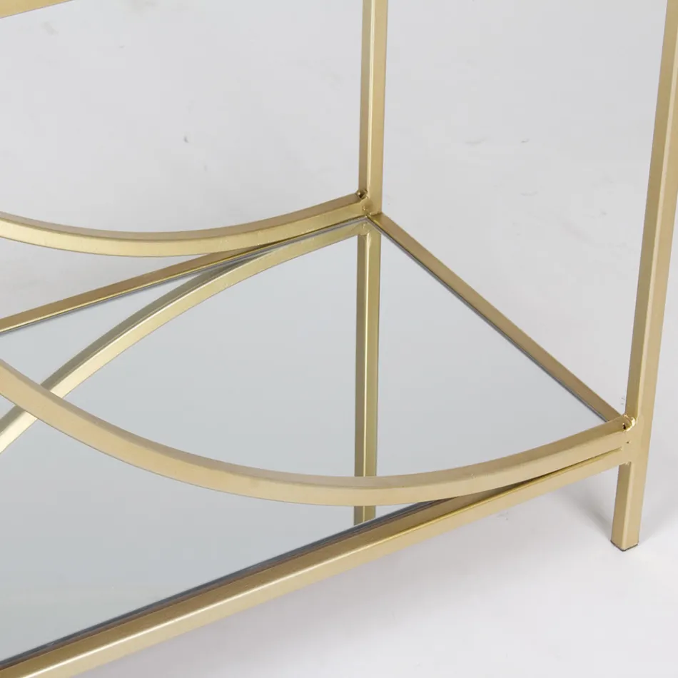 Bokhylla i låg stål och 3 glashyllor Elegant design - Noralea Viadurini