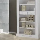 Bokhylla med 6 öppna fack och 2 lådor Made in Italy - Flora Viadurini