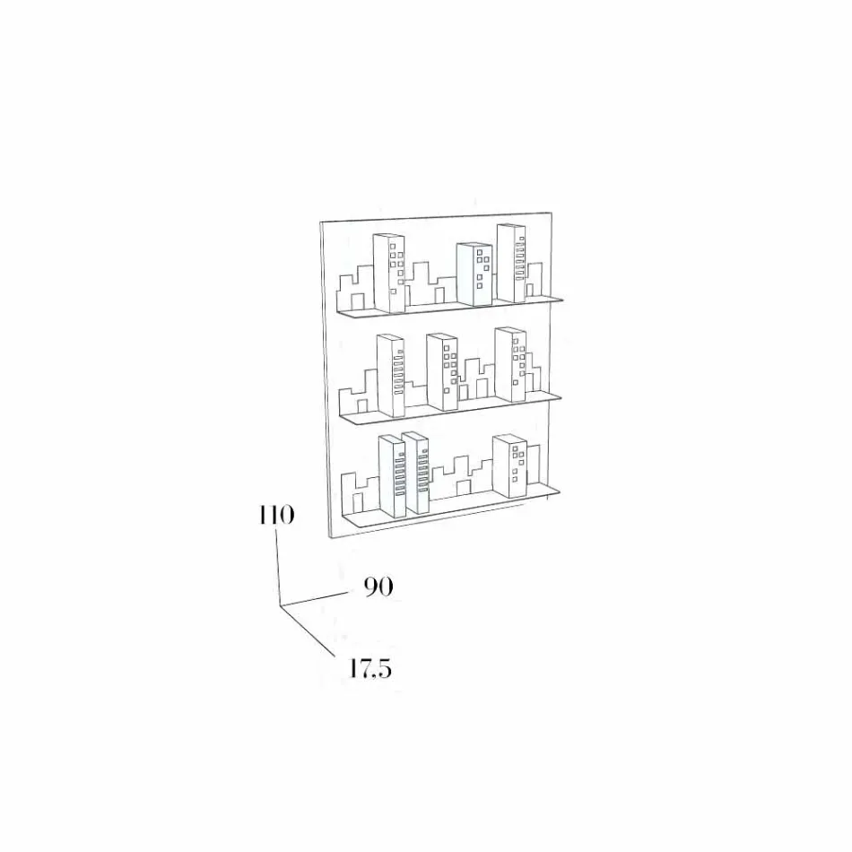 Bokhylla Hang Skyline 90x110 Mabele Viadurini
