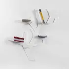 Bokhylla vit modern design Carol Wall, tillverkad i Italien Viadurini