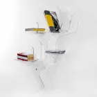 Bokhylla vit modern design Carol Wall, tillverkad i Italien Viadurini