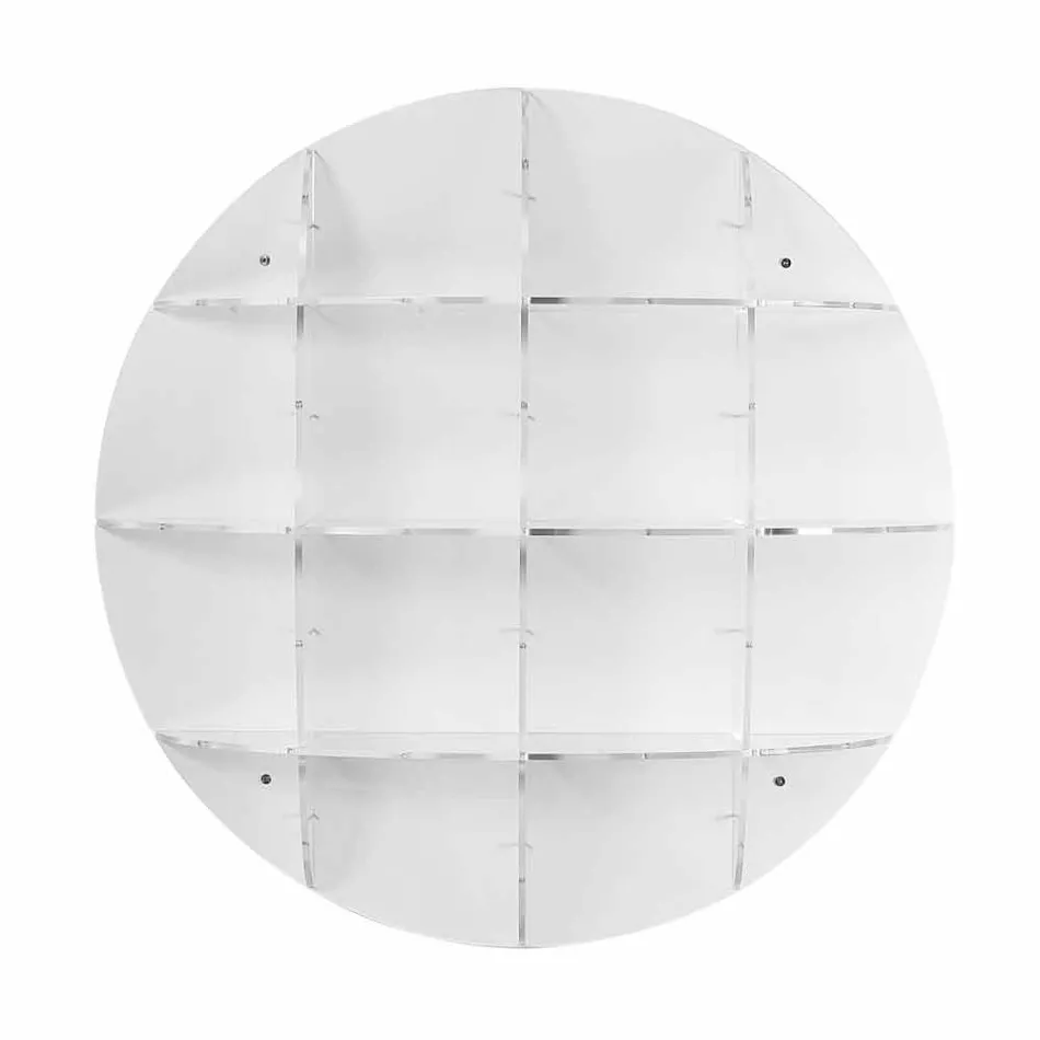 Bokhylla vit modern design vägg Thu, tillverkad i Italien Viadurini