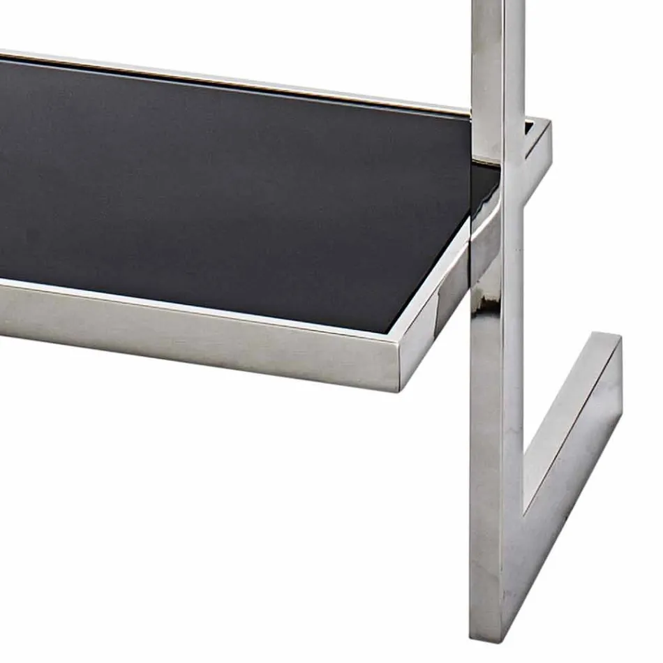 Bokhylla vägg stål och glasdesign 60x180x44cm Tafre Viadurini