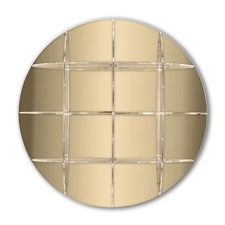 Rund väggbokhylla i guld eller silver plexiglas Tillverkad i Italien - Lizzy Viadurini