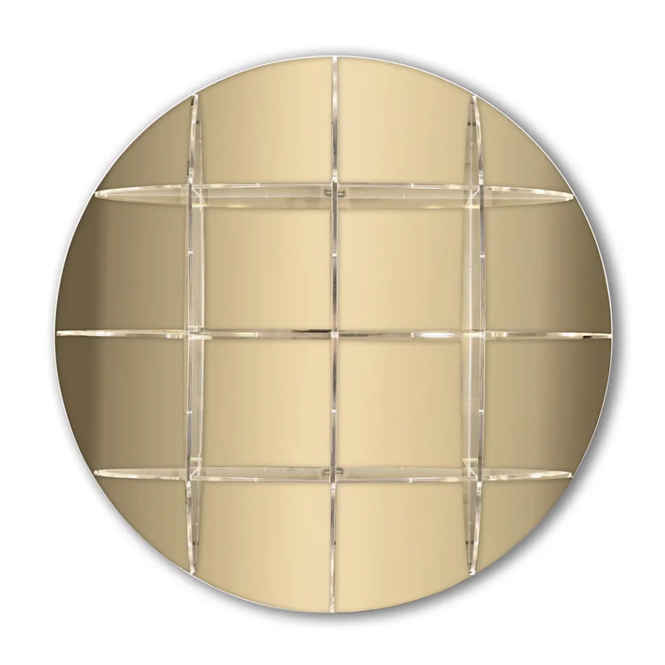 Rund väggbokhylla i guld eller silver plexiglas Tillverkad i Italien - Lizzy Viadurini