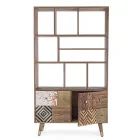 Vardagsrumsbokhylla i mangoträ och Homemotion återvunna dörrar - Auriel Viadurini