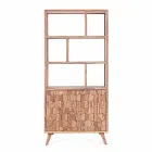 Vintage Design Golvbokhylla i trä och stål Homemotion - Ventador Viadurini