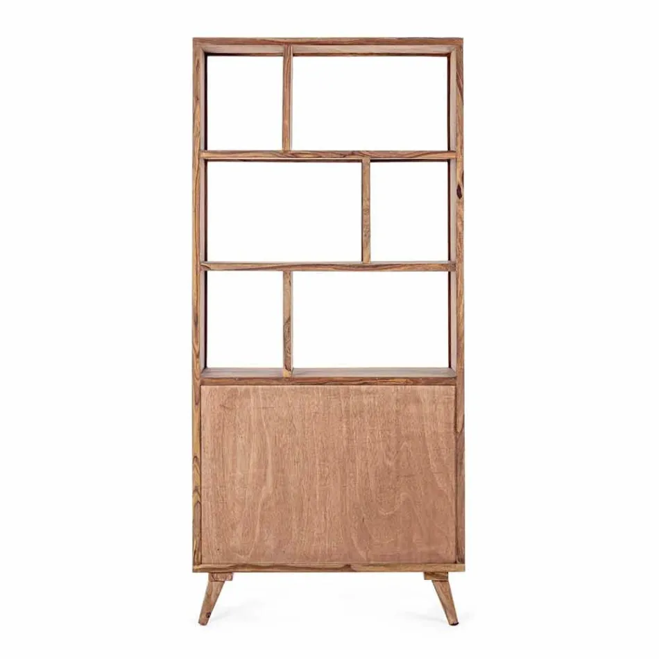 Vintage Design Golvbokhylla i trä och stål Homemotion - Ventador Viadurini