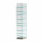 Designgolvbokhylla i glas med stålbas Tillverkad i Italien - Biba Viadurini