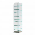 Designgolvbokhylla i glas med stålbas Tillverkad i Italien - Biba