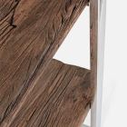 Homemotion Modern golvbokhylla i förkromat stål och trä - Lisotta Viadurini
