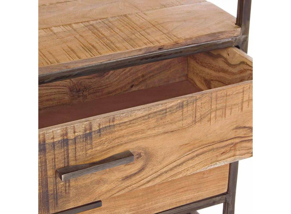 Golvbokhylla i industriell stil i Homemotion i stål och trä - Zompo Viadurini