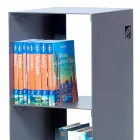 Svart, röd, vit eller grå järn modern golvbokhylla tillverkad i Italien - Pls Viadurini