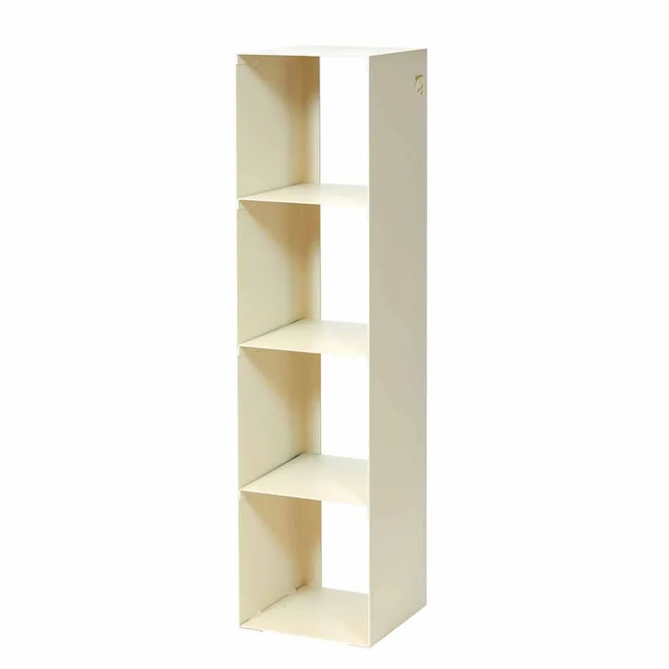 Svart, röd, vit eller grå järn modern golvbokhylla tillverkad i Italien - Pls Viadurini