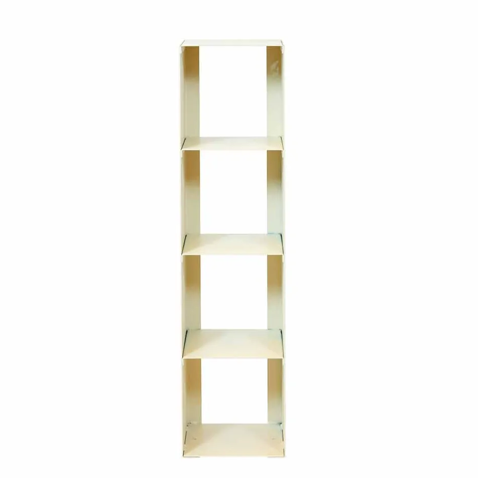 Svart, röd, vit eller grå järn modern golvbokhylla tillverkad i Italien - Pls Viadurini