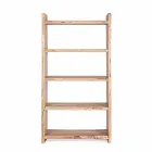 Modern golvbokhylla i akaciaträ med 5 hyllor Homemotion - Lauro Viadurini