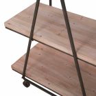 Modern golvbokhylla i industriell stil i trä och järn - Soline Viadurini