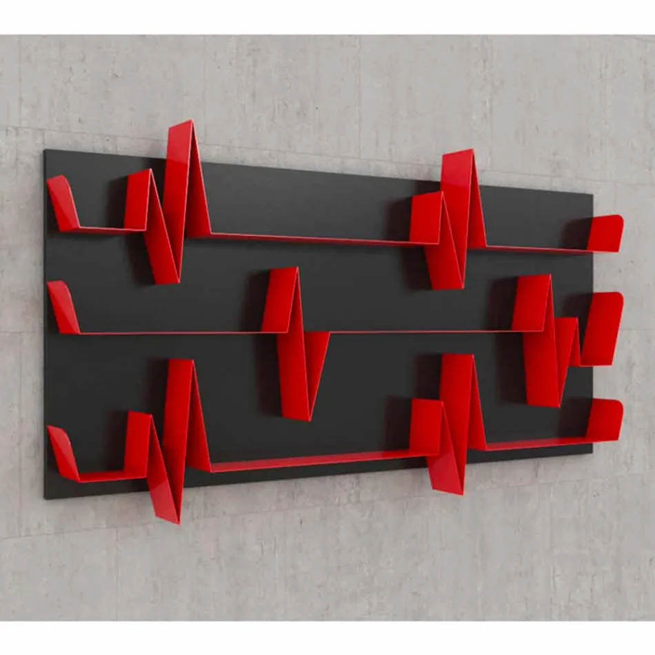 Bibliotek Design Battikuore 186x101 (3 hyllor) Mabele Viadurini