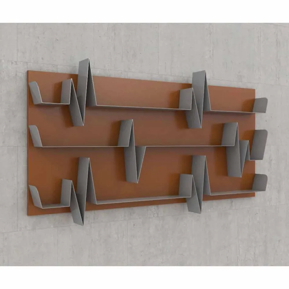 Bibliotek Design Battikuore 186x101 (3 hyllor) Mabele Viadurini