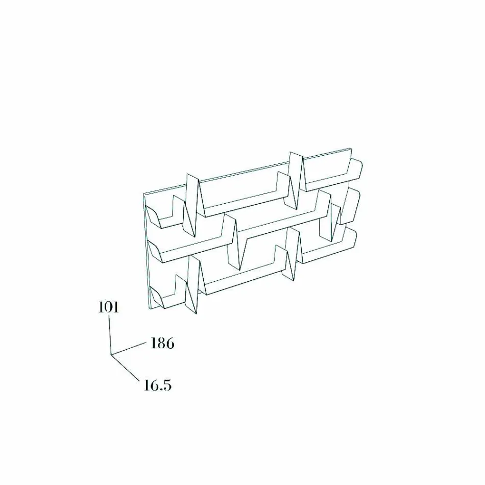 Bibliotek Design Battikuore 186x101 (3 hyllor) Mabele Viadurini