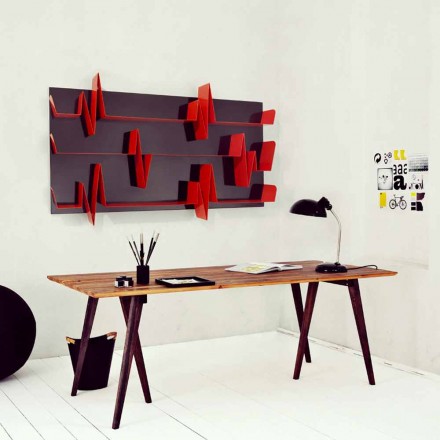 Bibliotek Design Battikuore 186x101 (3 hyllor) Mabele Viadurini