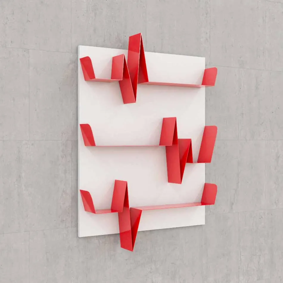 Bibliotek Design Battikuore 90x127 (3 hyllor) Mabele Viadurini