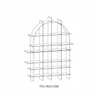 Fristående välvd bokhylla i rökt glas och borstad bronsdesign - Marco Viadurini