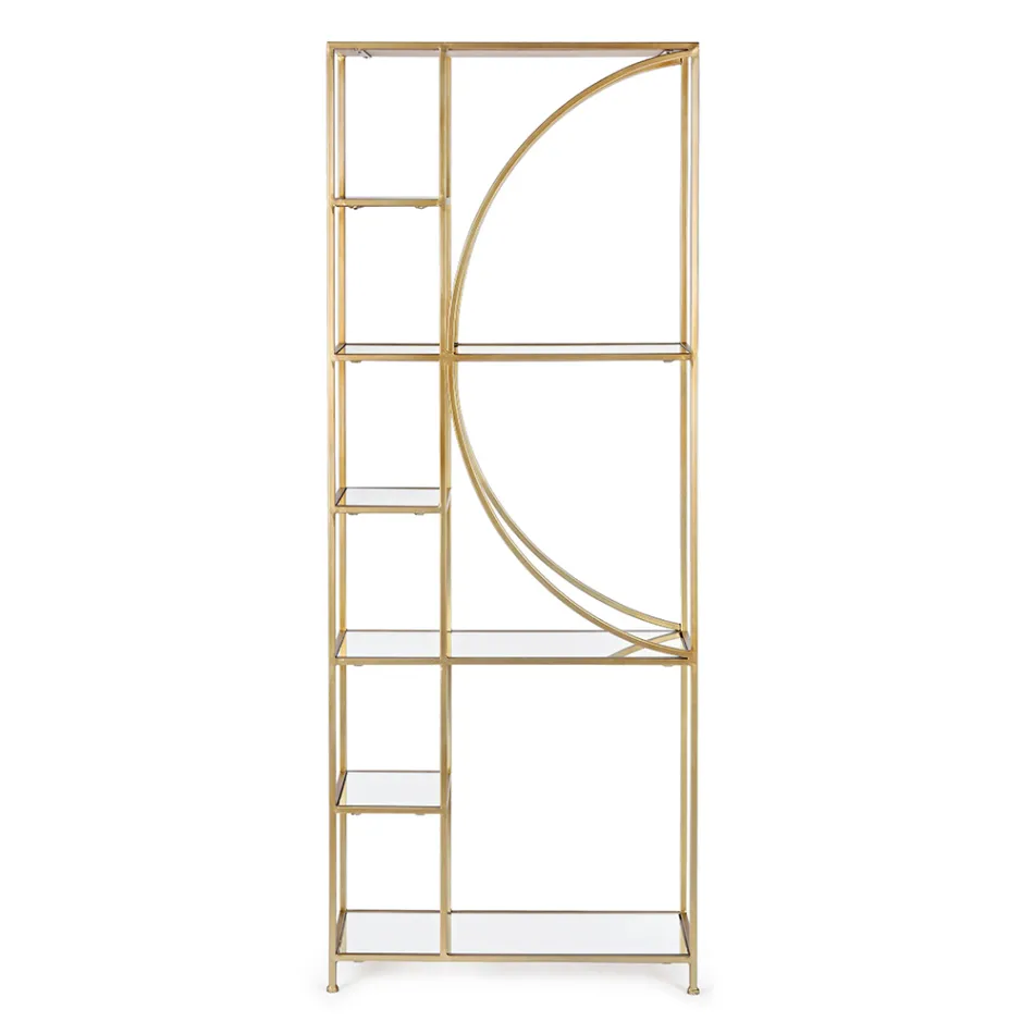 Fristående bokhylla i stål- och glasskivor Elegant design - Noralea Viadurini