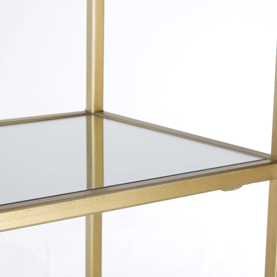 Fristående bokhylla i stål- och glasskivor Elegant design - Noralea Viadurini