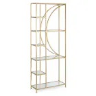 Fristående bokhylla i stål- och glasskivor Elegant design - Noralea Viadurini