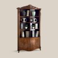 Inlagd bokhylla i Bassano valnötsträ med Made in Italy-dörrar - Commodo